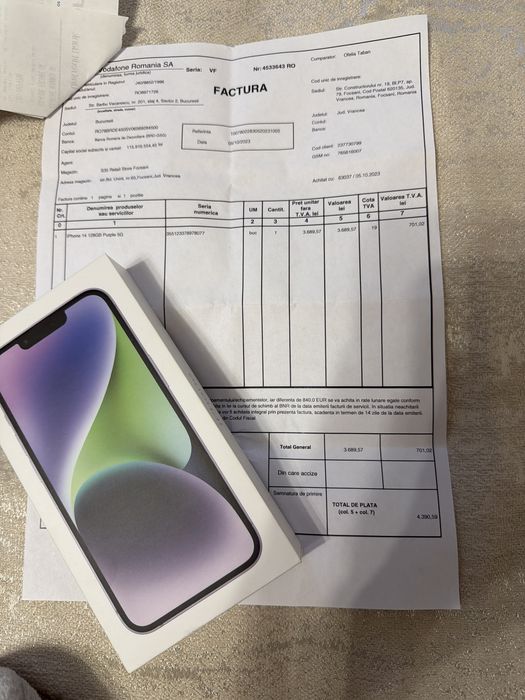 Iphon 14  lila 128gb  utilizat