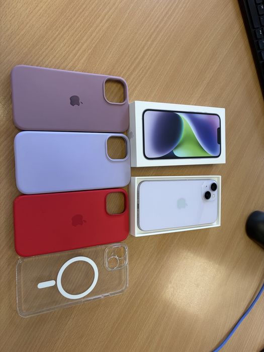 Iphone 14, 256 Gb, mov (stare f buna 10/10) + huse