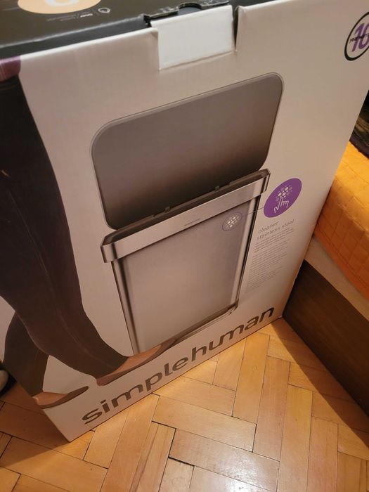 Педална кофа 55L неръждаема стомана - simplehuman матово черна