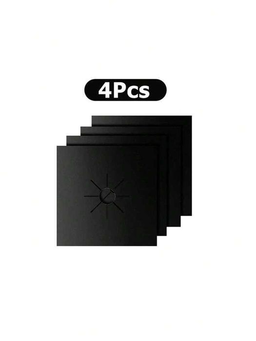 Серебристый коврик- фальга для газовой плиты,моющиеся (многоразовые)