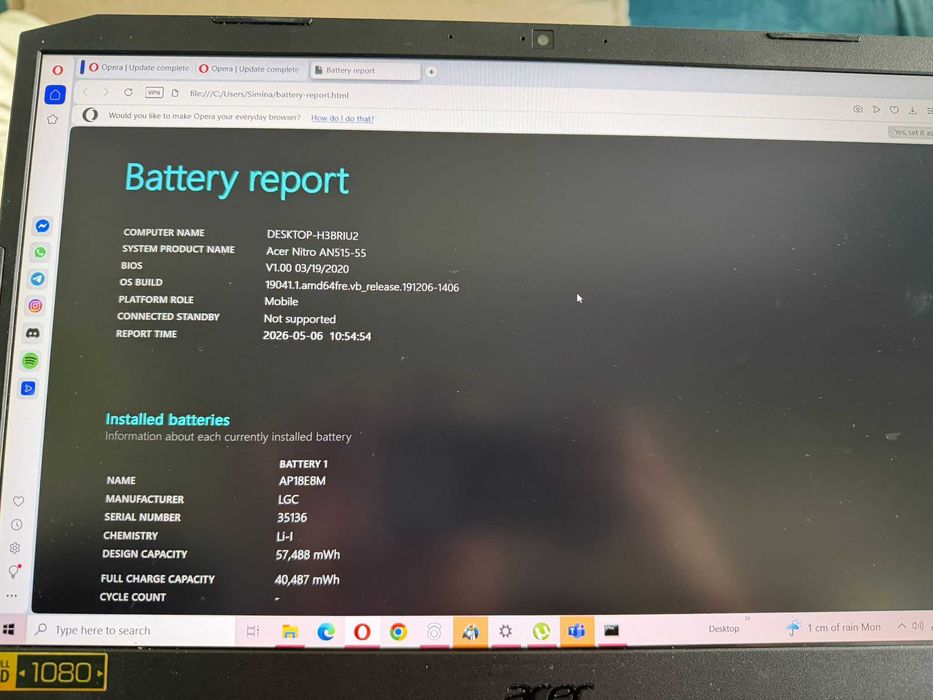 Vând laptop gaming Acer Acer Nitro 5 AN515-55
