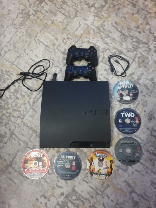 Ps 3 slim + 6 jocuri