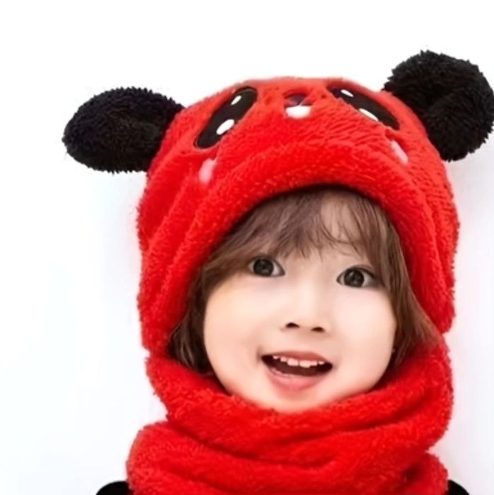 Зимняя милая плюшевая шапка для детей