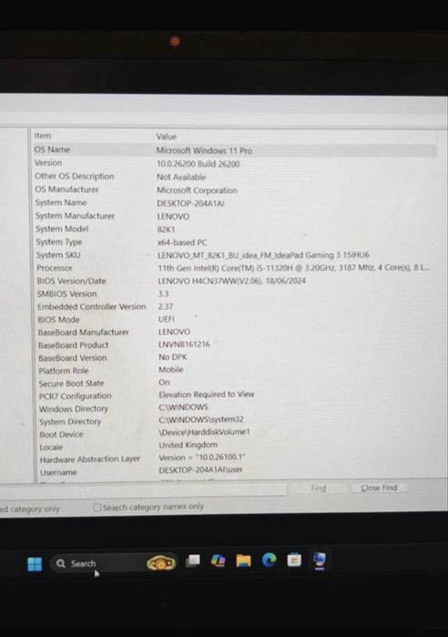Laptop Lenovo IdeaPad 3 Gaming – i5 / 16GB RAM / GTX 1650 / SSD 256 GB