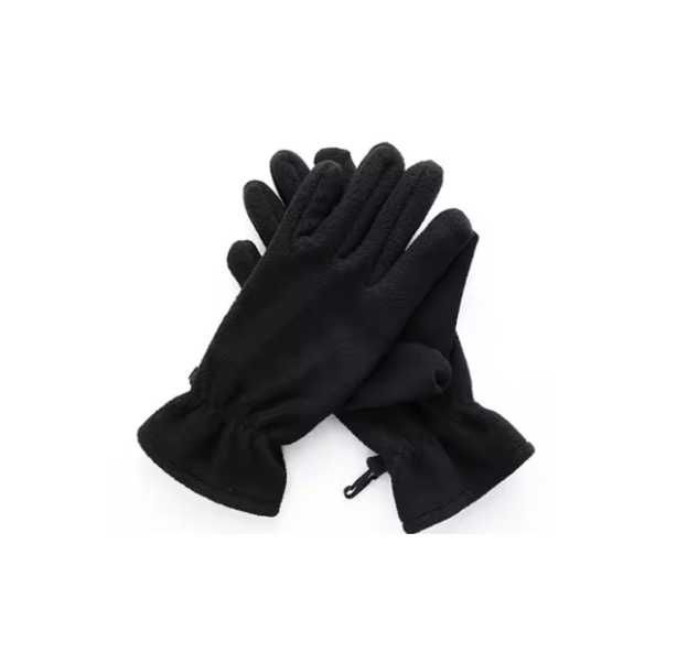 Manusi de iarna, din Polar, Catifelat, Marime Universala, Unisex Negru