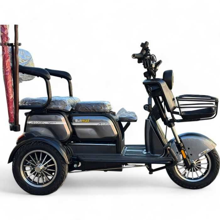 Триместна електрическа триколка С2+ 1500W, 5 батерии, 3 скорости