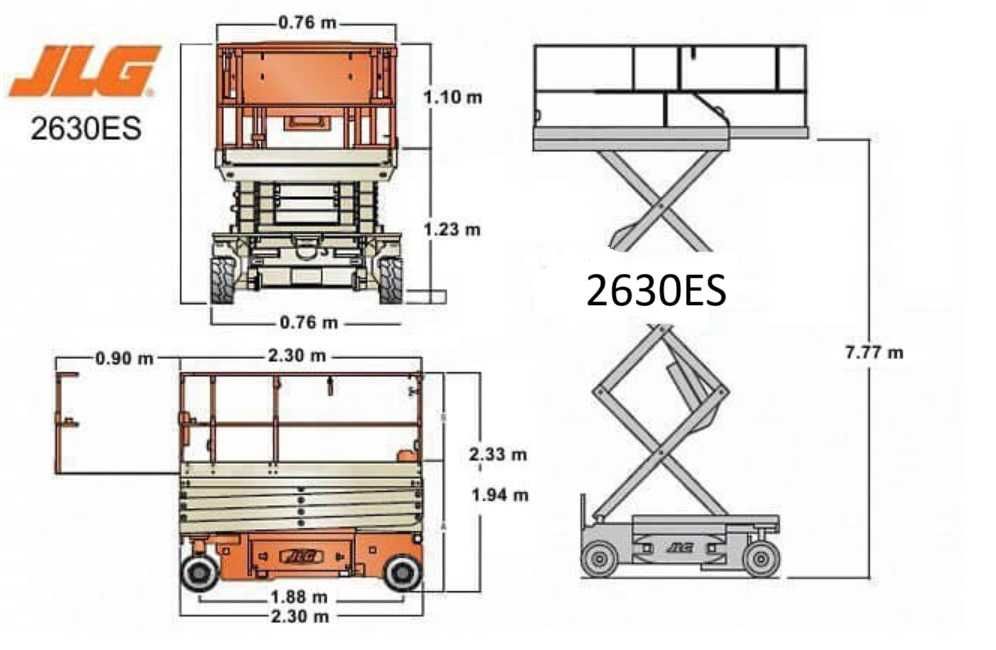 Ножична Вишки под наем - Работна Височина 10М JLG 2630ES