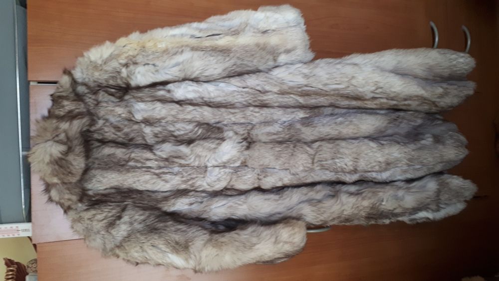 Промоция 100% естествен косъм Дълго палто от сребърна лисица