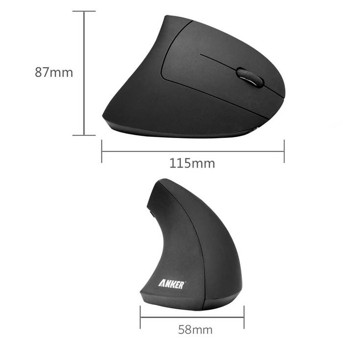 2бр.Anker 2.4GHz-безжична вертикално-ергономична компютърна мишка