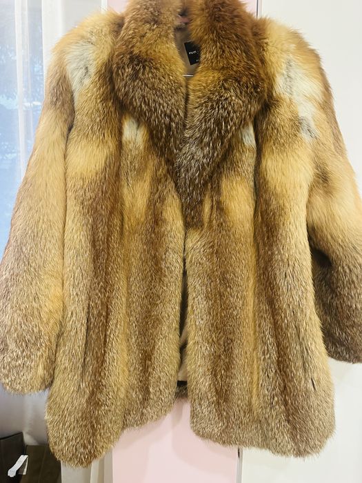 Палто от естествен косъм-червена лисица