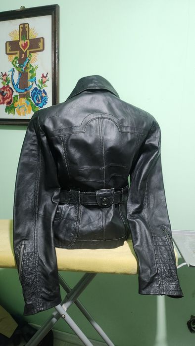 Jacheta dama piele tip biker