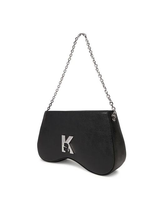 Karl Lagerfeld | Елегантна черна чанта с метална верижка | 105€