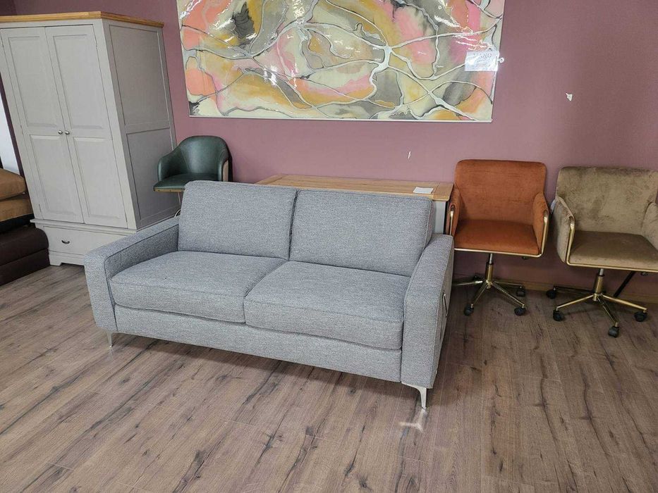 Сив диван от плат двойка Natuzzi с функция сън