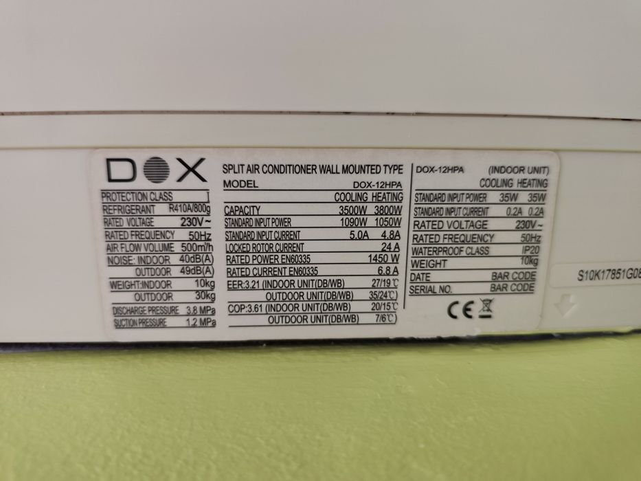 Aer conditionat 12000 BTU,   DOX  (RADOX)