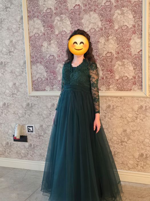 Rochie lunga pentru evenimente, verde închis, mărimea S/ M