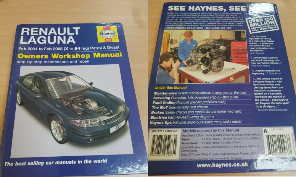 Manual auto Haynes Renault Clio, Megane, Scenic, Laguna
