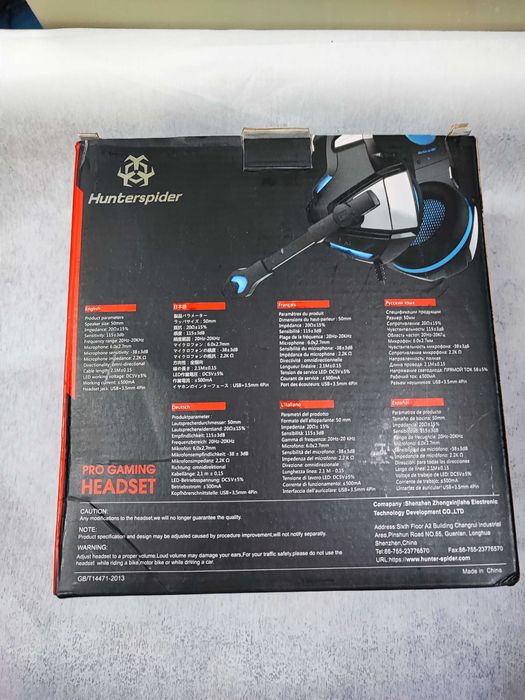 Căști gaming Hunterspider V-3 cu LED, sunet imersiv, noi