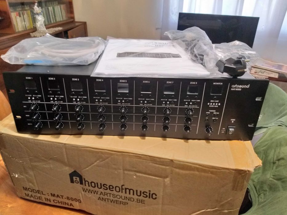 Matrice audio ArtSound MAT-8000 , 8 zone, 8 surse, nou .