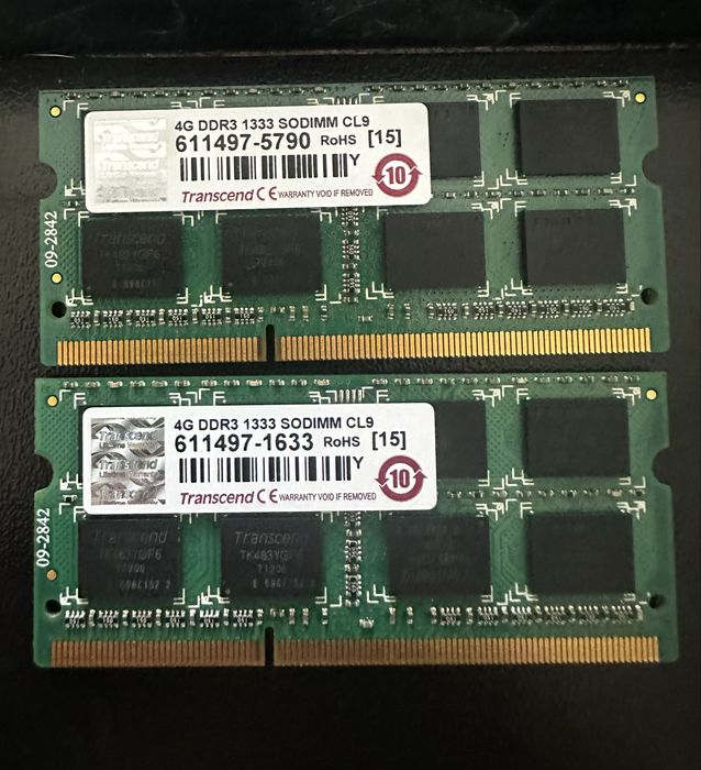 Placute RAM DDR3 pt laptop 4buc x4GB, 1333MHz, 1.5V