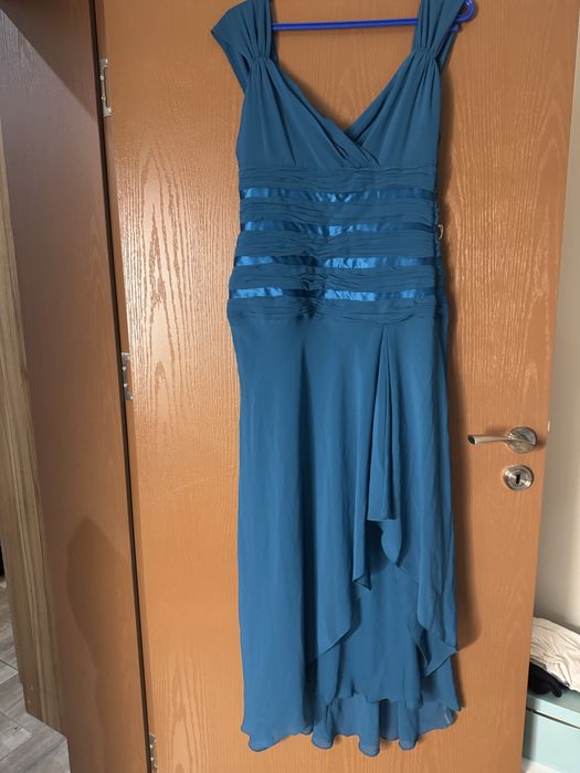 Дълга масленозелена рокля -Rue de la Paix