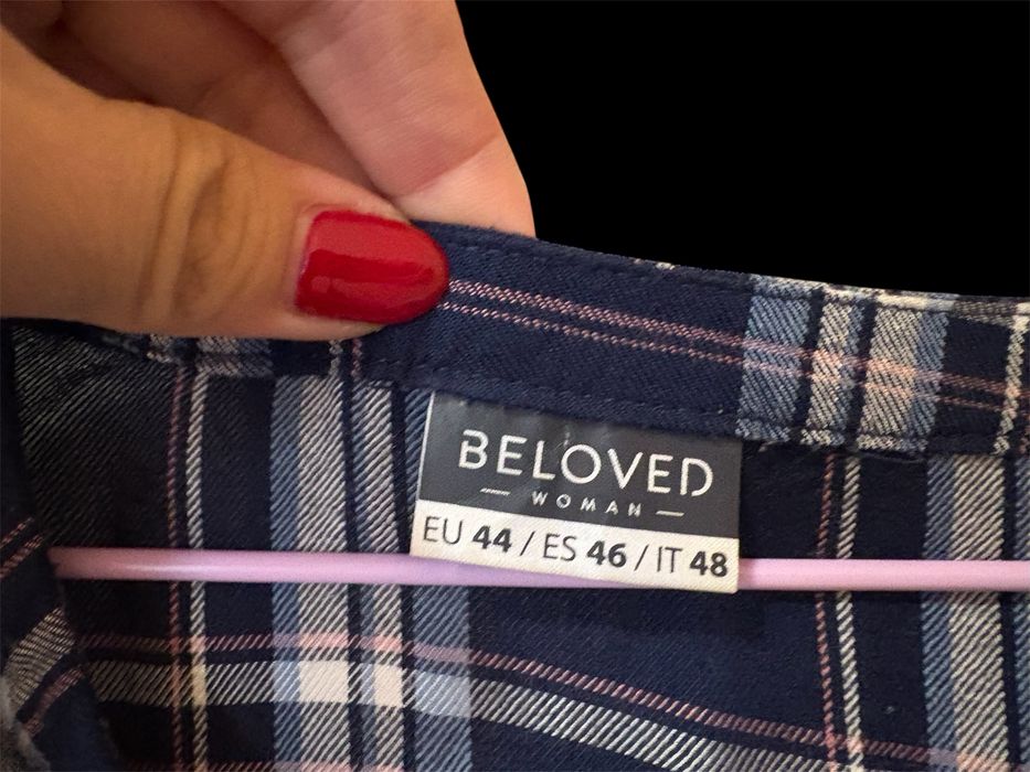 Спортна есенна рокля - синьо каре