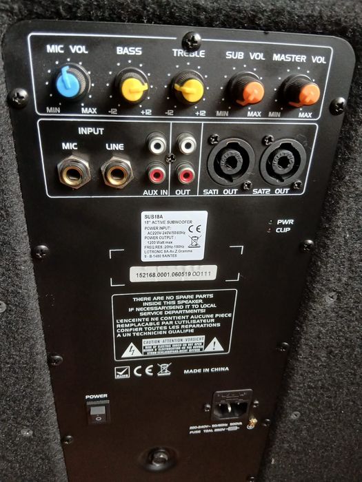 Vând subwoofer activ ibiza 18
