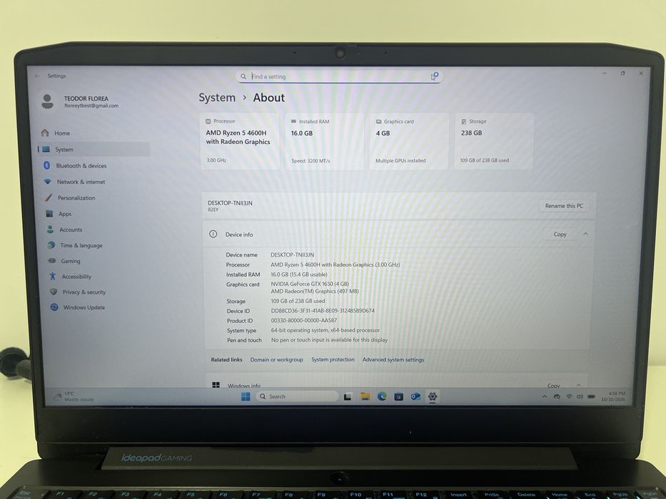 Laptop gaming 120hz + periferice