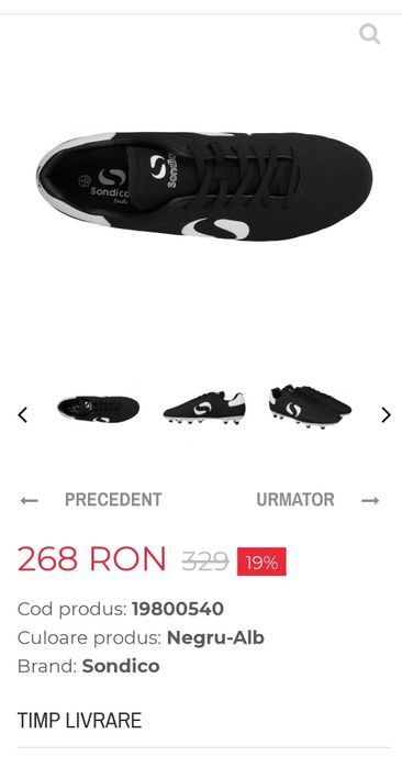 Ghete fotbal  sondico striker crampoane copiii 36.5