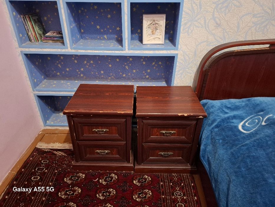 Мебель комплект, 2 тумбочка, шкаф, кровать, косметический столик