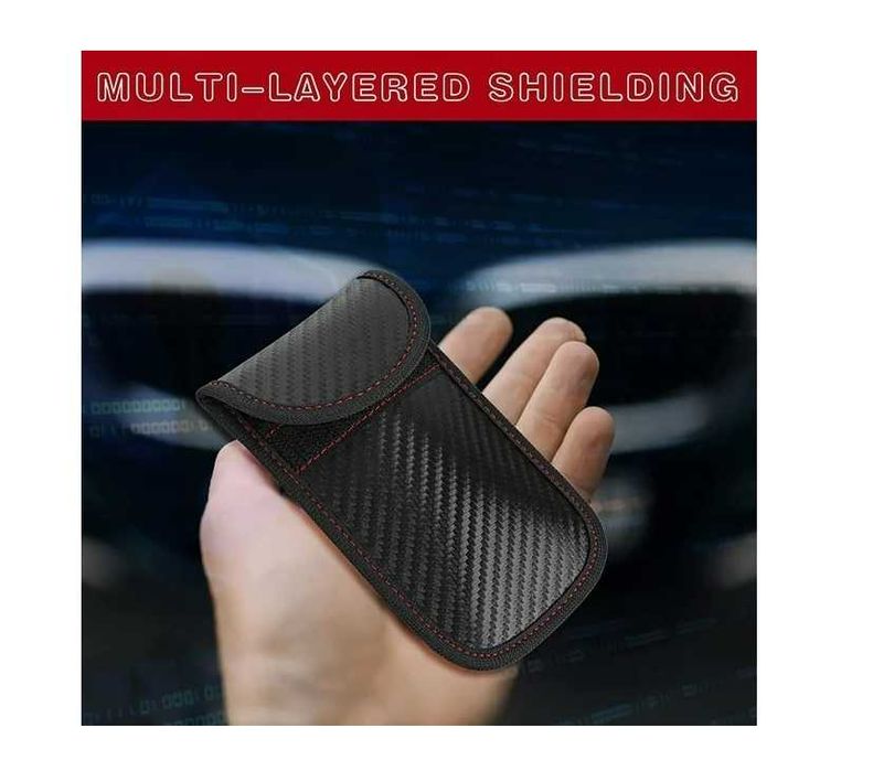 Калъф за ключове KEYLESS-GO RFID защита – блокиране на сигнал, карбон дизайн
