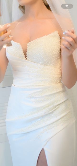 Rochie de mireasa 3 in 1 cu perle, creatie proprie, facuta la comanda
