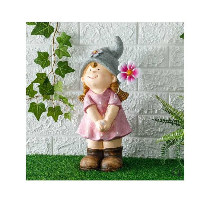 Декоративна фигурка Mercado Trade, Момиче с цвете, Керамична