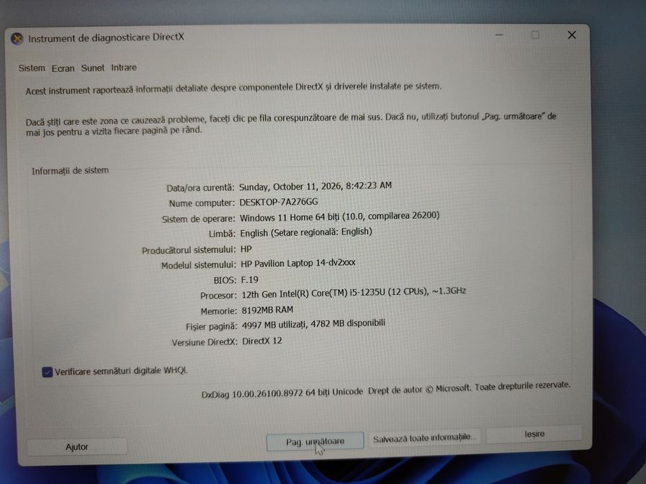 Laptop HP touchscreen/ i5-1235U/ / ssd 512 / 8 GB RAM/