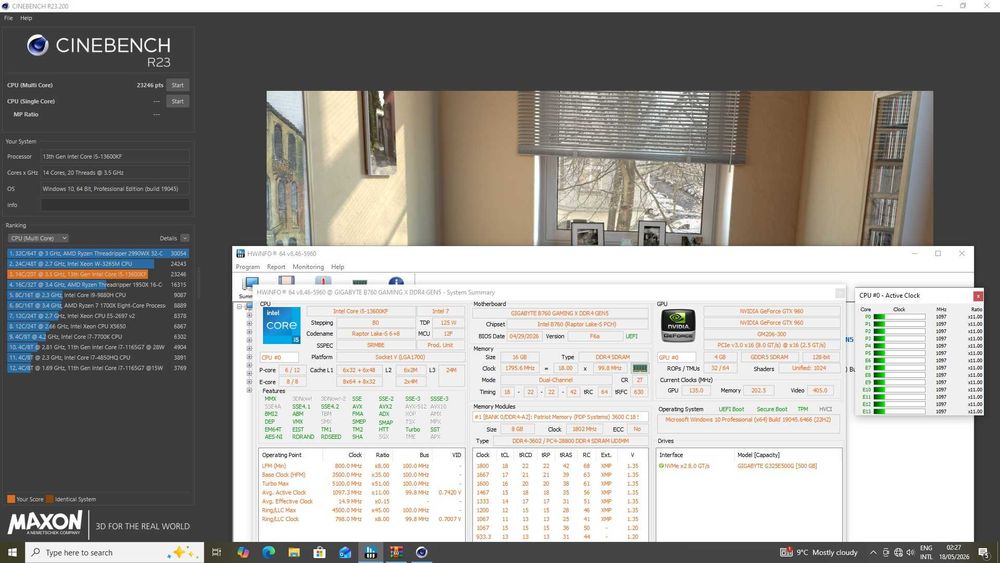 Kit i5-13600kf, Gigabyte B760, RAM 32GB