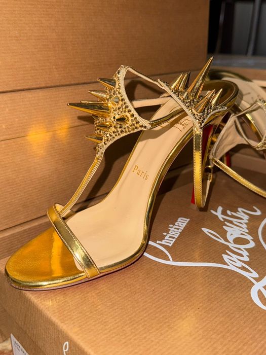 Christian Louboutin- Gold Leather Sandals
