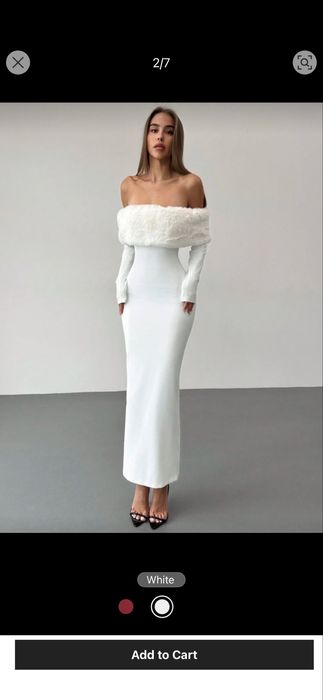 Дълга официална бяла рокля shein