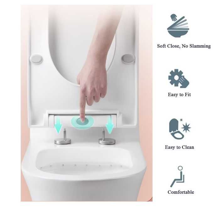 Capac toaleta cu inchidere lenta, alb, Vivo WTS-113