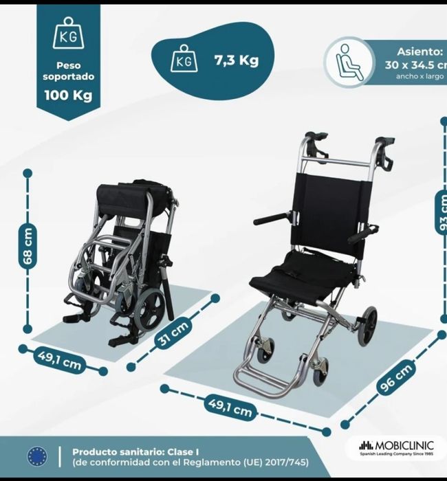 Scaun cu roti portabil si pliabil