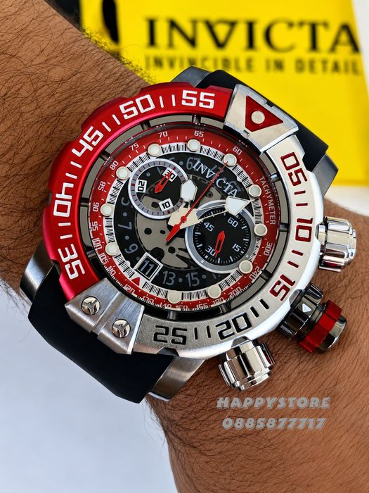 INVICTA Foxhound Red/Silver 57 mm, Инвикта нов мъжки часовник