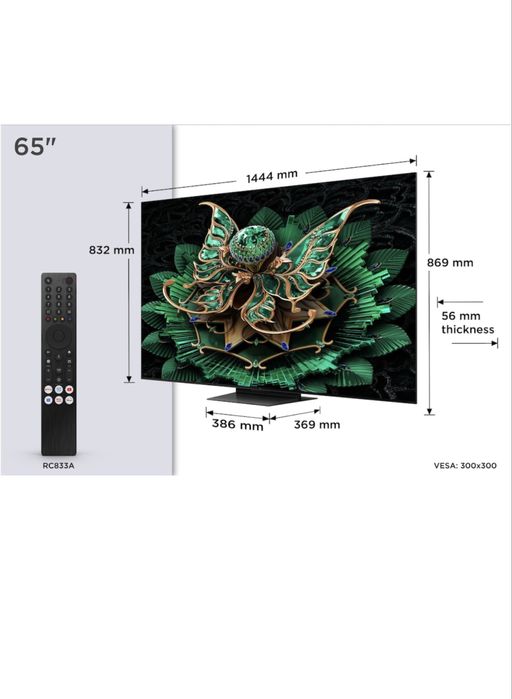 Телевизор TCL MiniLed 65C7K, 65" (164 см)