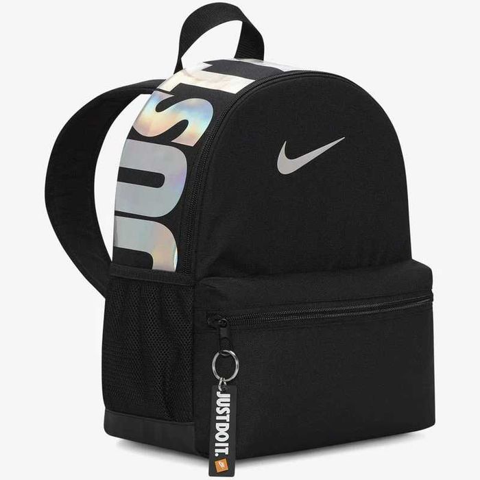 NIKE Раница Мини в Черно и Сребро