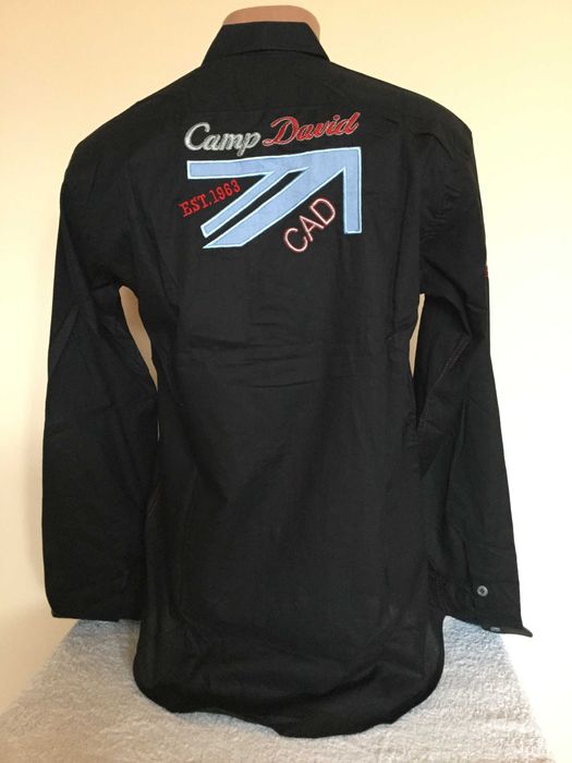 НОВА черна мъжка памучна риза CAMP DAVID размер M от Германия