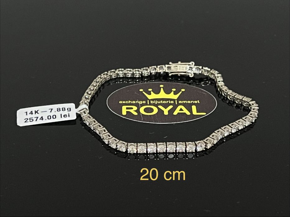 Bijuteria Royal CB : Bratara dama tenis aur 14k 585  7,88 gr
