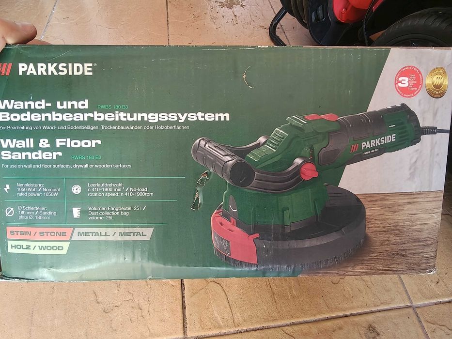 Șlefuitor pereți și podele Parkside PWBS 180 B3 1050W nou nefolosit