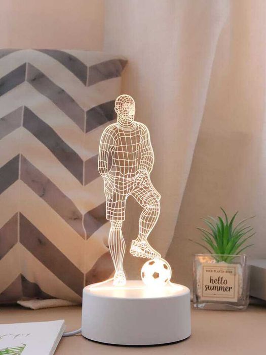Нощна 3Д ЛЕД лампа статуетка за подарък мече мотор футбол сърце делфин