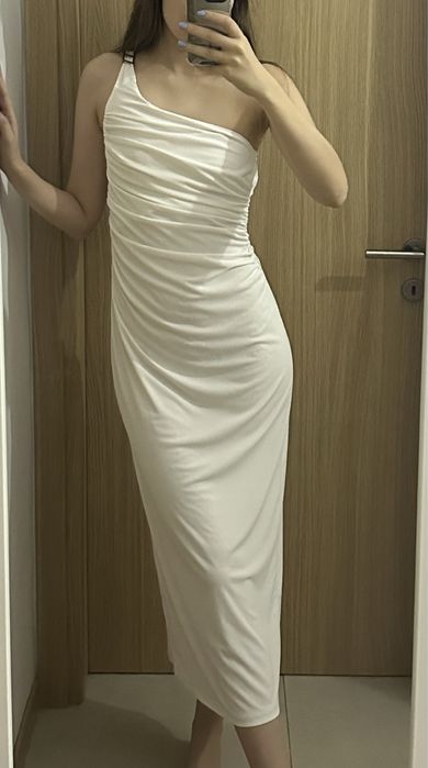 Rochie Zara alba cu detaliu auriu, marimea S