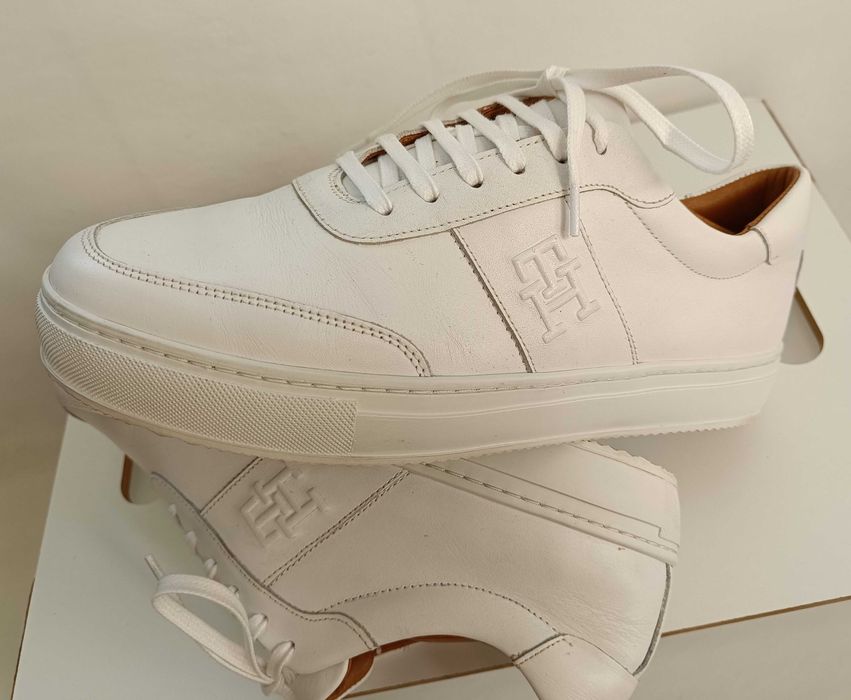 Pantofi sport casual 40 premium Tommy Hilfiger NOI piele naturala moale alb