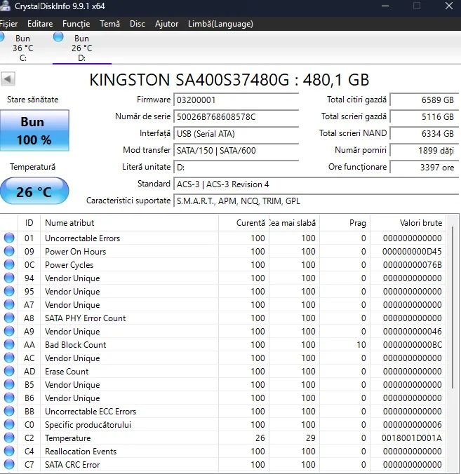 SSD 240GB și 480 GB