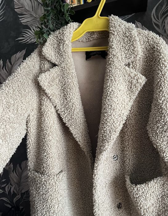 Шубка тедди бежевая. Б/у