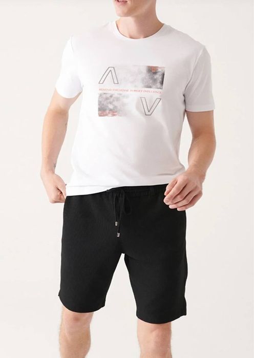 AVVA Белый 100 % хлопок с круглым вырезом спереди